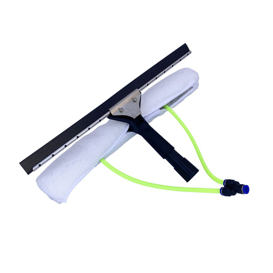 Nozzle Scrubber & Squeegee - features a black T-bar fitted with a fleece sleeve and a flat squeegee blade.