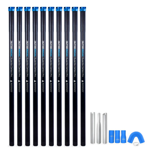 Carbon Clamping Poles 40 Foot (3 Story) Kit with Nozzle and Adaptor Accessories