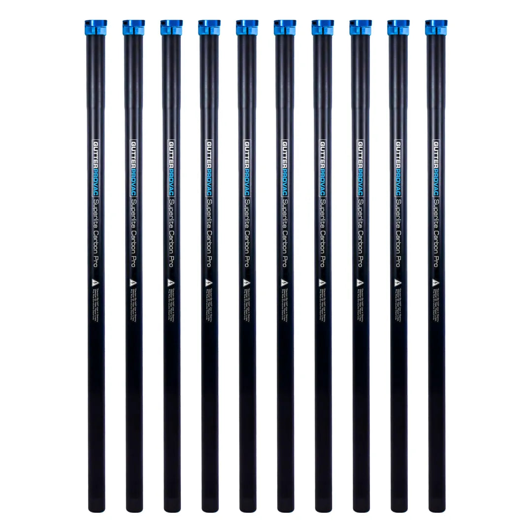 Carbon Clamping Poles 40 Foot (3 Story) Kit with Nozzle and Adaptor Accessories