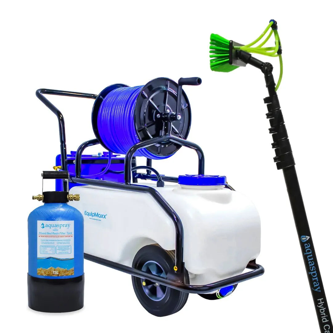 AquaSpray Rolling 16 Gallon Water Tank with DI Resin Tank and Waterfed Pole for Window and Solar Panel Cleaning - Default Title #MWS Options 1561533918