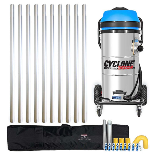 All-Terrain Cyclone II Gutter Cleaning System, 27 Gallon, 3600W, Stainless Steel with 40 foot Aluminum Poles & Bag