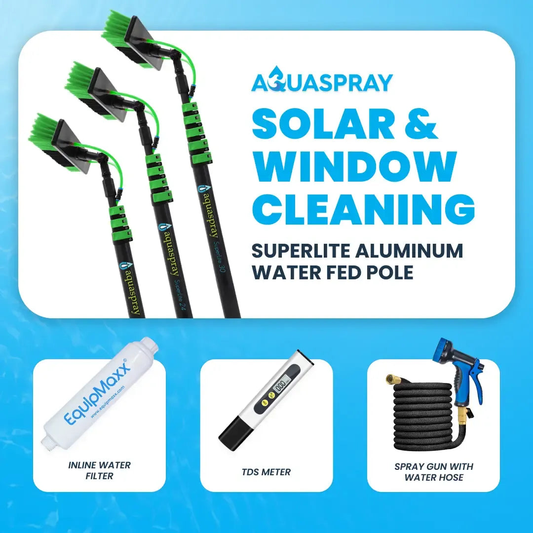 Aquaspray Telescopic Water Fed Pole System for Window and Solar Panel Cleaning