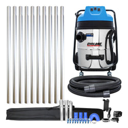 40ft (3 Story) Gutter Vacuum Cleaning System, 16 Gallon Classic Cyclone Gutter Vacuum, 15ft Hose, Inspection Camera and Bag (Bundle Discount)