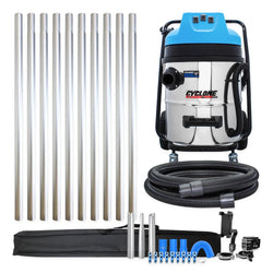 Cyclone Classic Pro 16 Gallon 3600W Commercial Gutter Vacuum System with 40ft Aluminum Pole Kit, Carry Bag and Inspection Camera