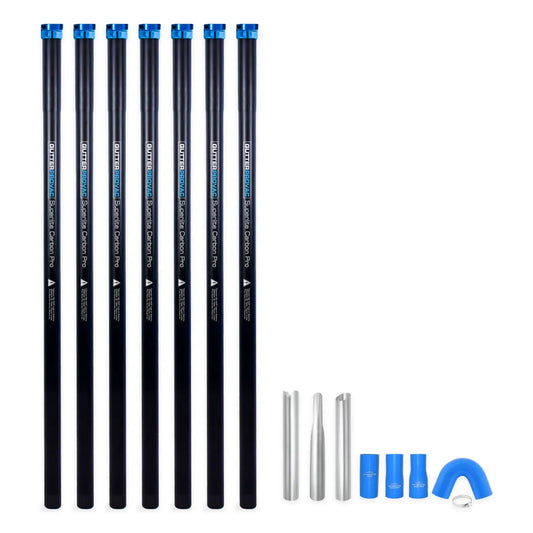 28ft Carbon Fiber Clamping Gutter Cleaning Pole Kit