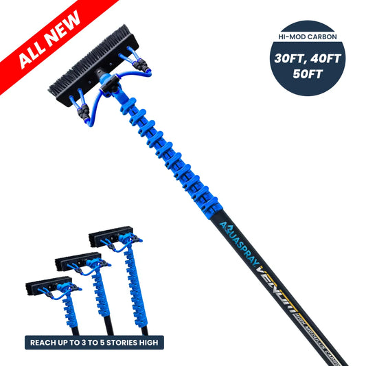 AquaSpray Venom High-Modulus Carbon Water Fed Window Cleaning Pole – 30T High-Modulus Carbon Fiber