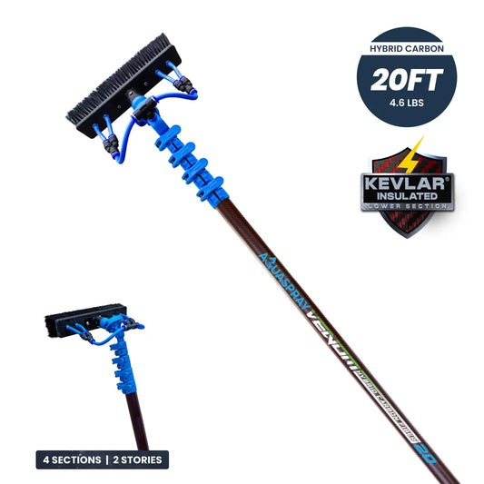 AquaSpray Venom Hybrid Carbon Water Fed Window Cleaning Pole – 50% Carbon & 50% Fiberglass