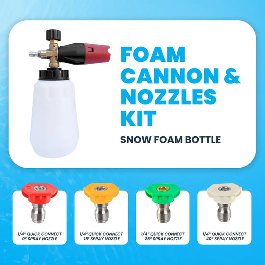 Snow Foam Bottle and 4 Nozzle Tips Set