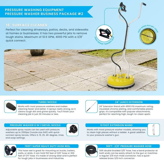Silver Pressure Washing and Driveway Cleaning Business Start-up Accessories Package