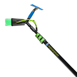 AquaSpray Water Fed Pole Kit for Window or Solar Cleaning (20 Foot Reach) with Double Gooseneck and Squeegee.