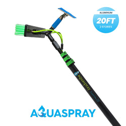 Aquaspray Telescopic Water Fed Pole with Double Gooseneck and Squeegee for Window and Solar Panel Cleaning
