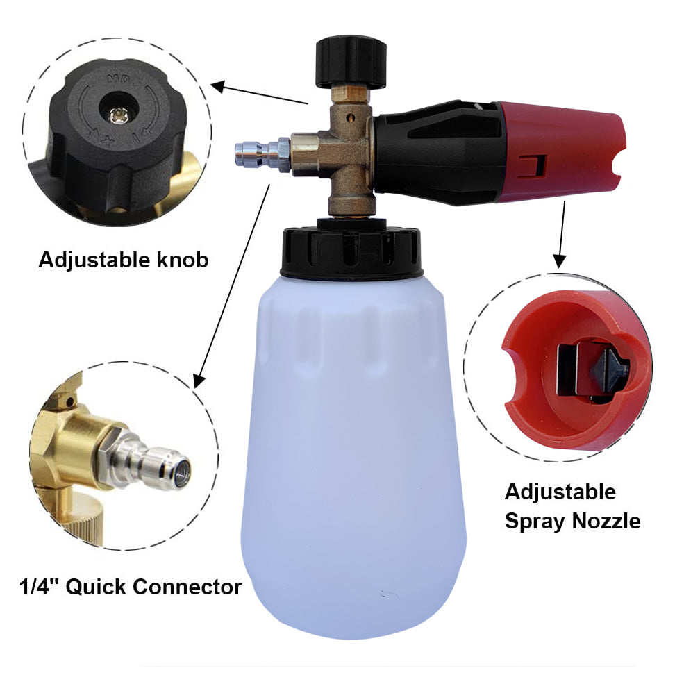 Snow Foam Bottle and 5 Nozzle Tips Set