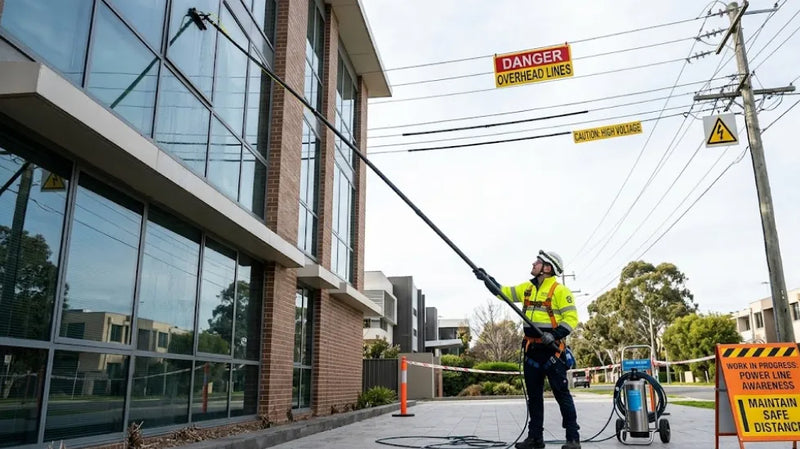 Safety Considerations When Using a Carbon Water Fed Pole Near Power Lines