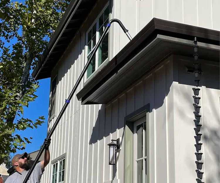 28 Foot Reach Gutter Pole Based Commercial Systems