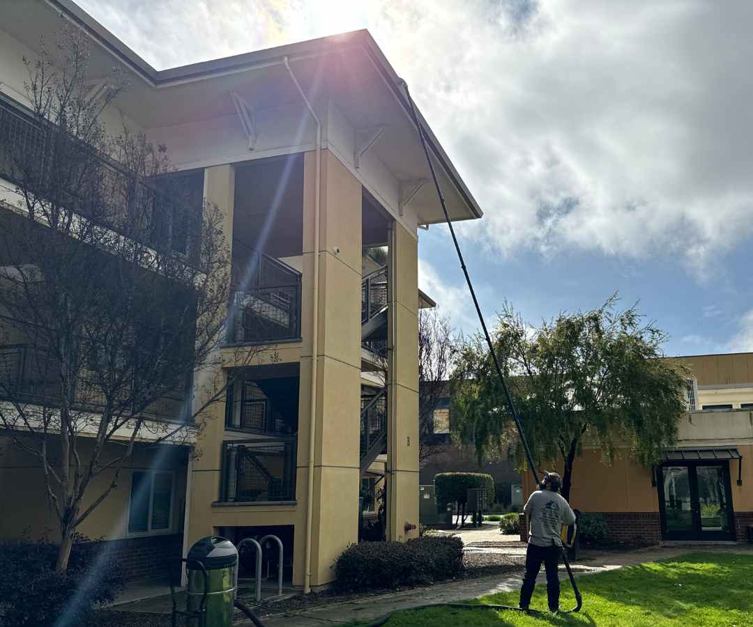 40 Foot Reach Gutter Pole Based Commercial Systems