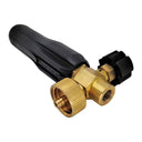 Pressure Washer Foam Lance Head 1/4" Female NPT. Rear view displaying the internal brass threaded connection.