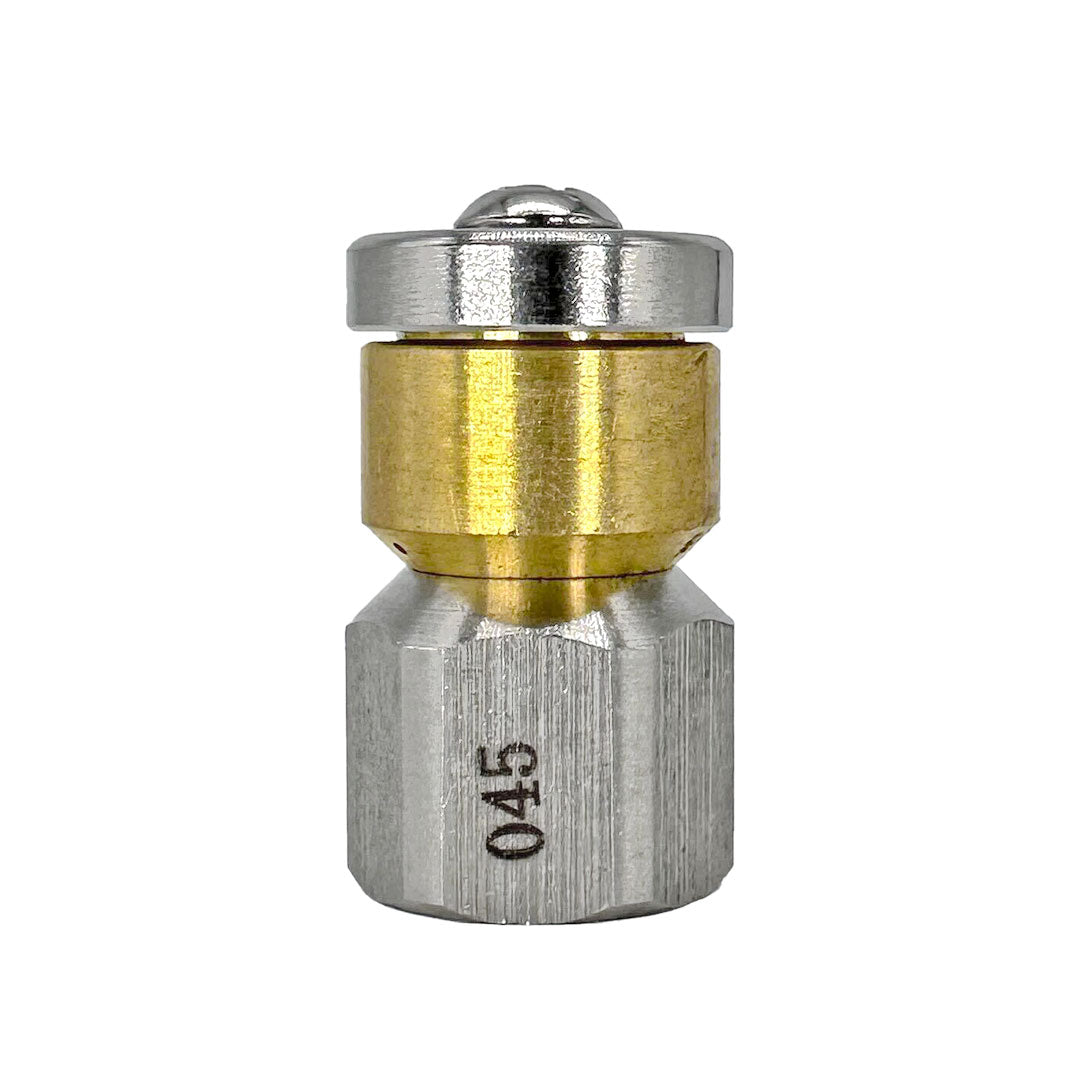 Gallery image 1 for Spinning Jetting Nozzle for Drain and Sewer Cleaning with Pressure Washers upto 4000psi (1/4" NPT) 045 Jet size.