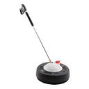 Rotating surface cleaner kit with trigger gun and lance extension, black circular cleaning head with white detergent reservoir