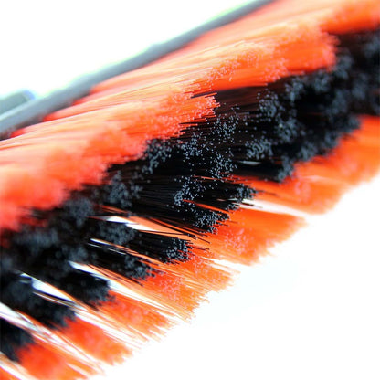 Closed-up view of the red and black nylon bristles of Superlite Brush Head.