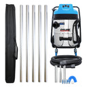 Cyclone Classic Pro 16 gallon commercial gutter vacuum kit with five aluminum poles, carry bag, hose, nozzles, U-bend and clamps