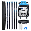 Cyclone Classic Pro 16 gallon commercial gutter vacuum kit with five carbon poles, one Kevlar® insulated bottom pole, bag, hose, nozzles and U-bend
