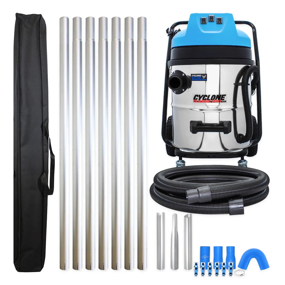 Cyclone Classic Pro 16 Gallon 3600W Commercial Gutter Vacuum with 28ft Aluminum Pole Kit and Pole Bag