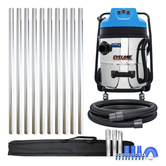 16 Gallon Cyclone Classic Pro 3600W Commercial Gutter Vacuum with 40ft Aluminum Pole Kit and Bag