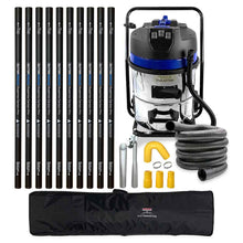 Load image into Gallery viewer, 16 Gallon Classic Cyclone Gutter Vacuum Kit with 40 Foot (3 Story) Carbon Clamping Gutter Poles, Pole Carry Bag and 25ft Hose