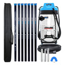 Cyclone Classic Pro 20 gallon commercial gutter vacuum kit with seven carbon poles, one Kevlar® insulated bottom pole, bag, hose, nozzles and U-bend
