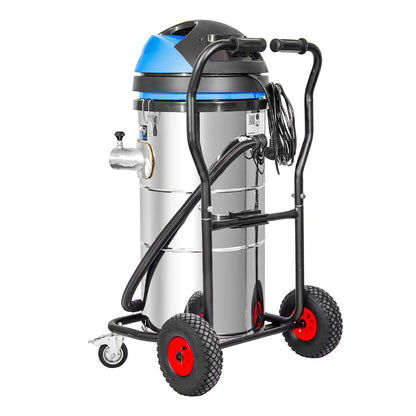 3600W Cyclone II Stainless Steel Gutter Vacuum - 27 Gallon Capacity with 28 foot Aluminum Poles and Storage Bag
