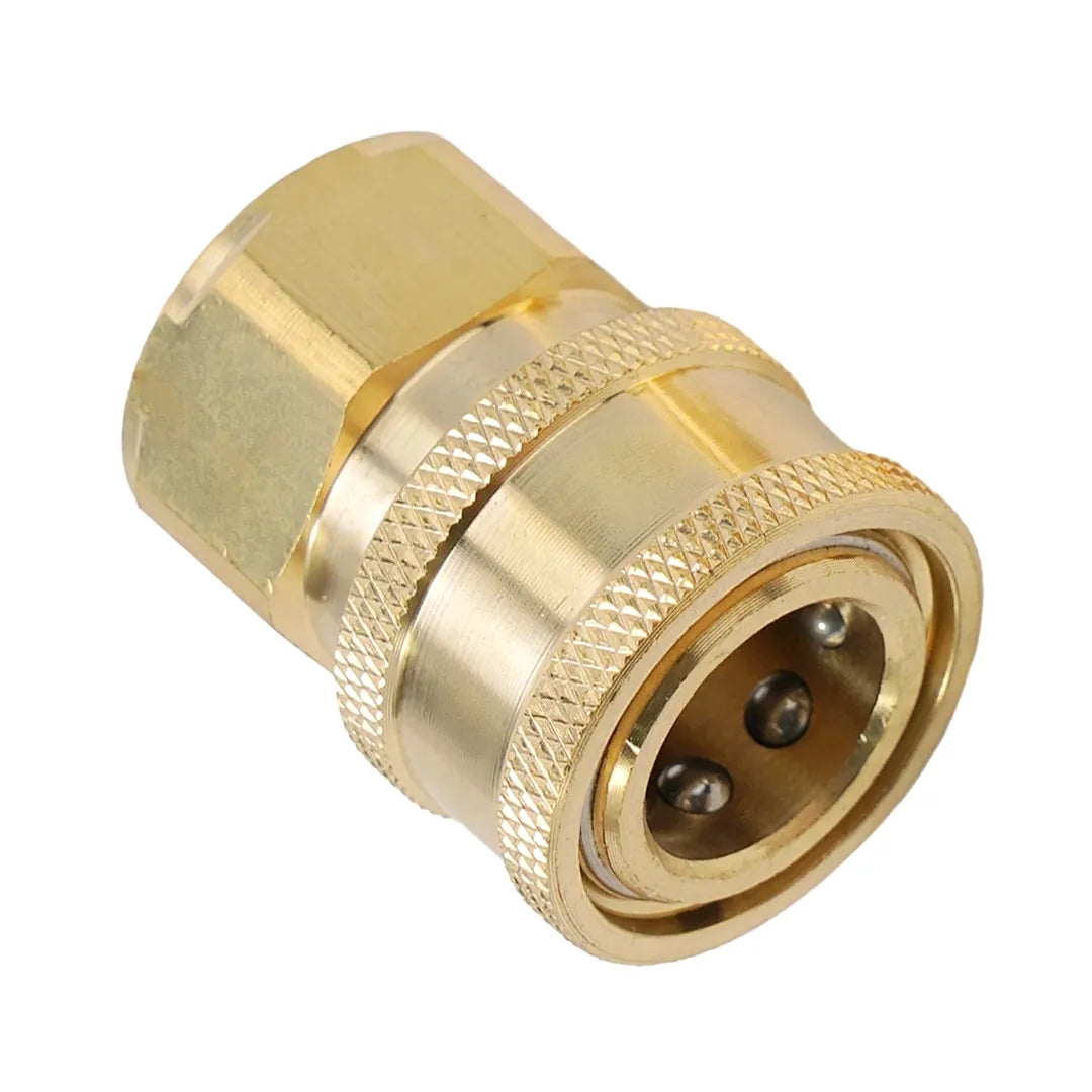 Gallery image 1 for 3/8 inch Pressure Washer Coupler, Brass Fitting Female Quick Connector 3/8 inch female Thread