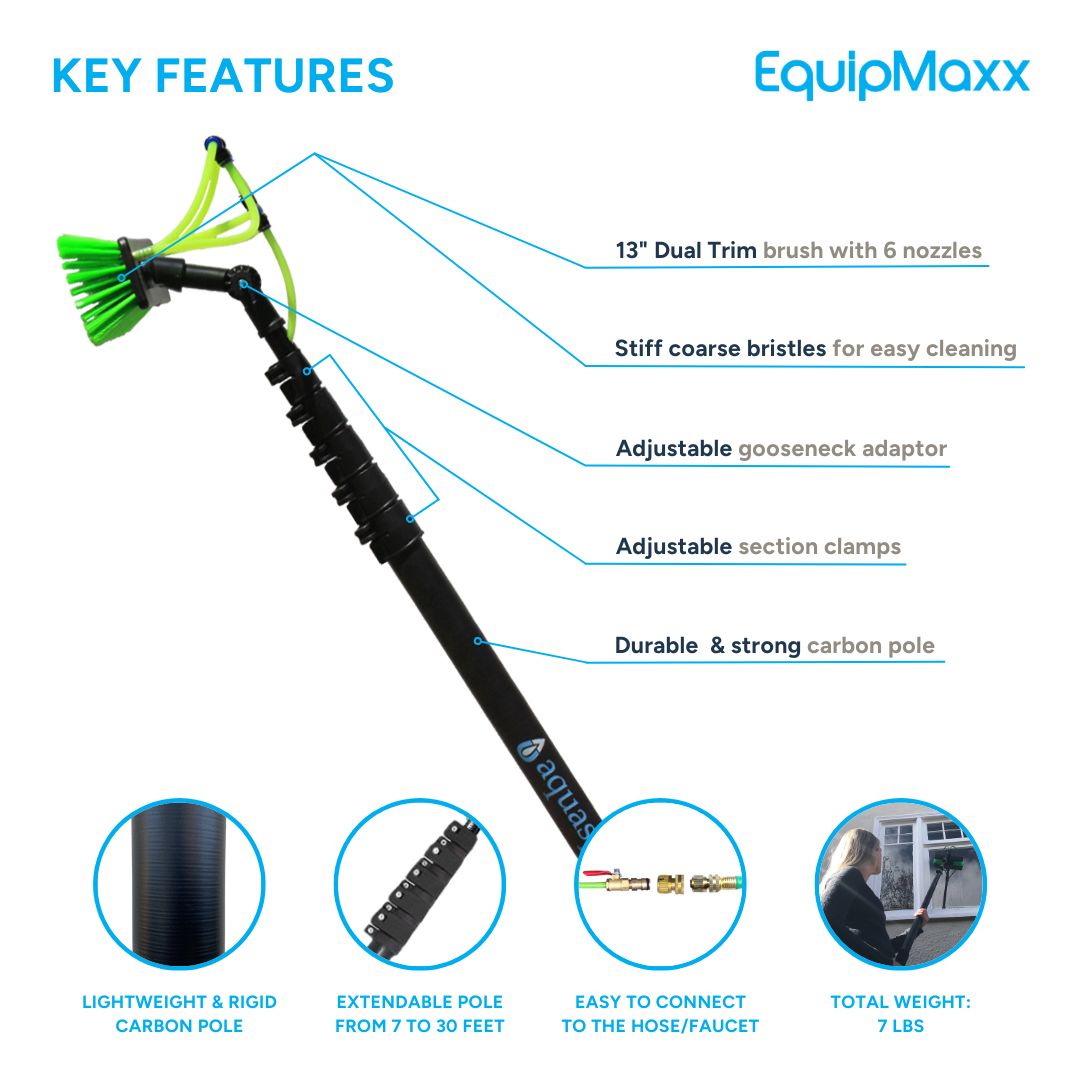 30 Foot Carbon Fiber Telescoping Water Fed Pole – EquipMaxx