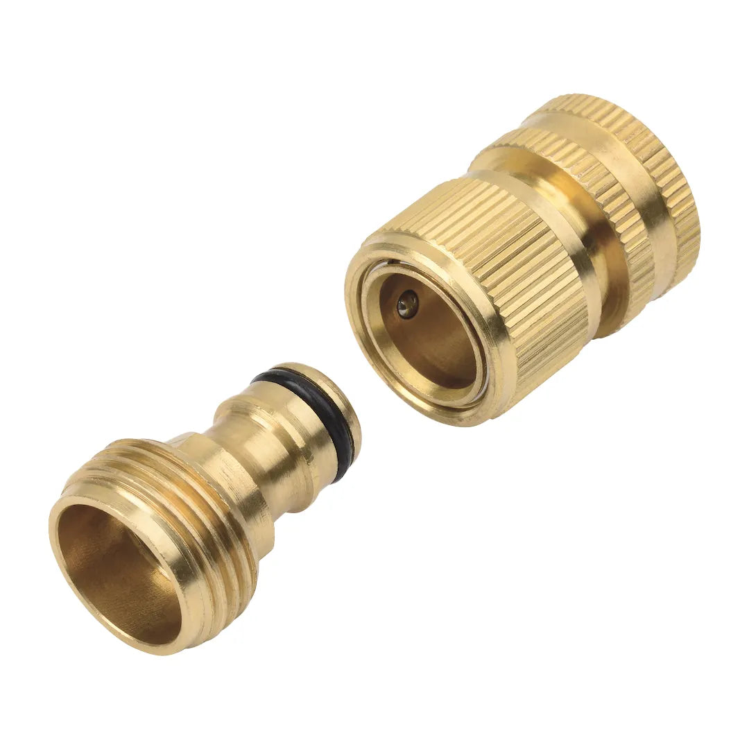 Gallery image 3 for Brass Garden Hose Quick Connect Set, 3/4" GHT – 2 Male &amp; Female Pairs with Washers &amp; Gaskets