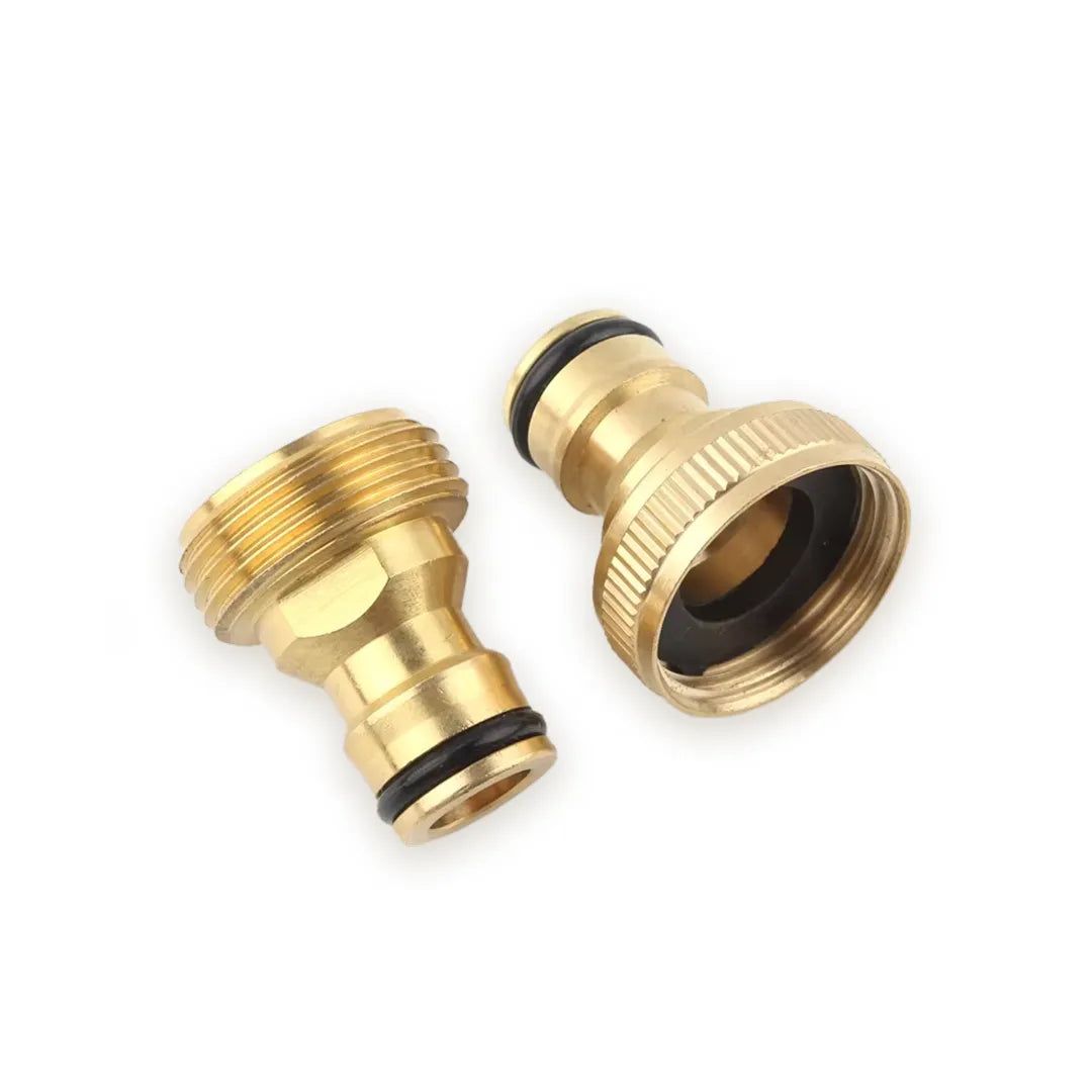Gallery image 4 for Brass Garden Hose Quick Connect Set, 3/4" GHT – 2 Male &amp; Female Pairs with Washers &amp; Gaskets