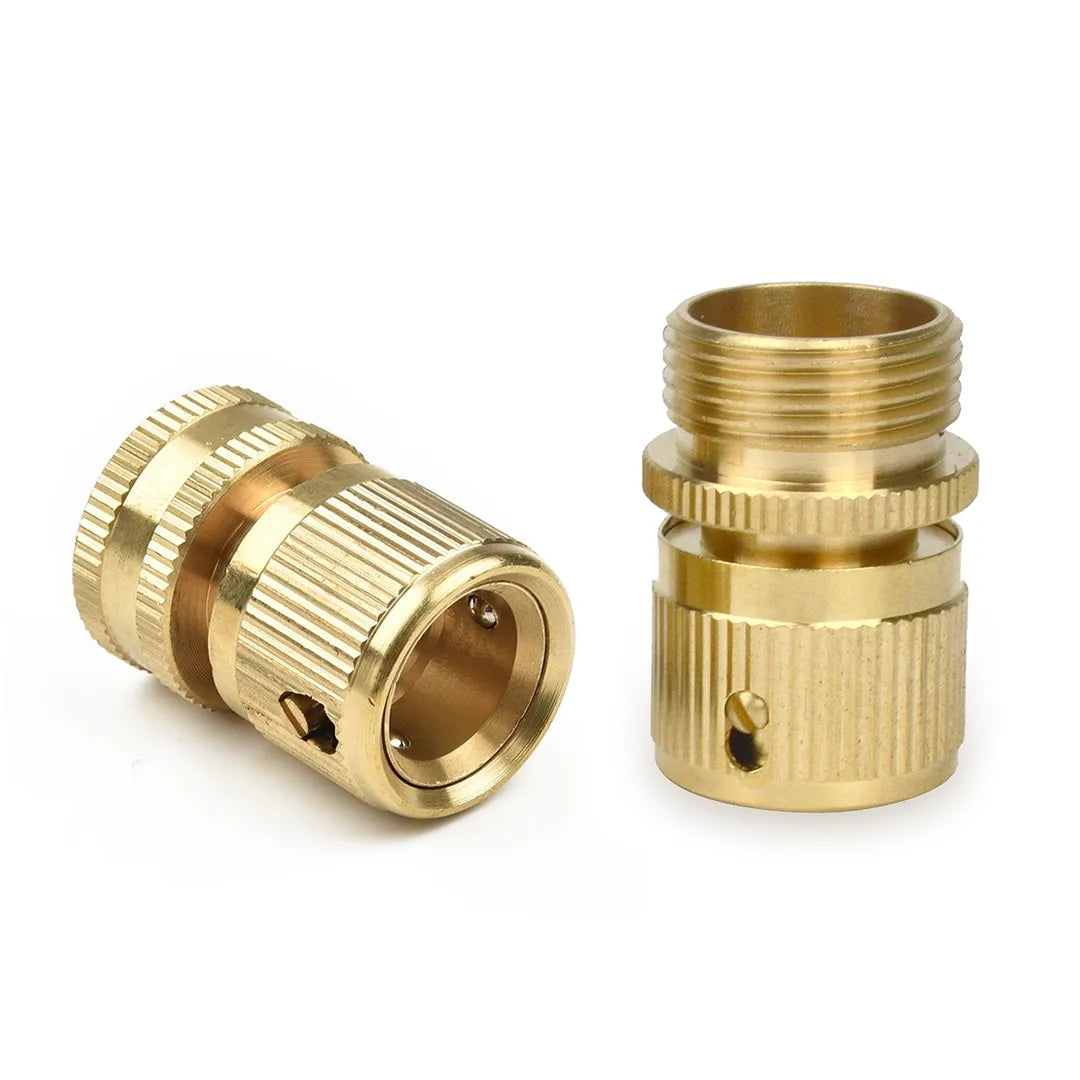 Gallery image 5 for Brass Garden Hose Quick Connect Set, 3/4" GHT – 2 Male &amp; Female Pairs with Washers &amp; Gaskets