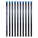 Ten vertical black poles from the 40ft Kevlar insulated base and carbon pole kits with blue top clamps.