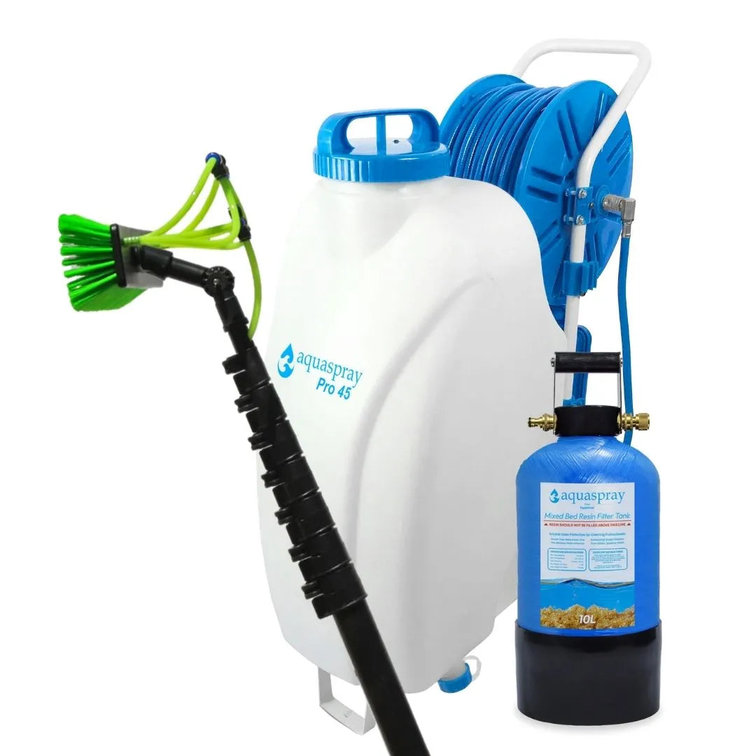 Gallery image 4 for AquaSpray 12 Gallon Rolling Water Tank with Di Resin Tank and Waterfed Pole for Window and Solar Panel Cleaning - Default Title #MWS Options 3367764577