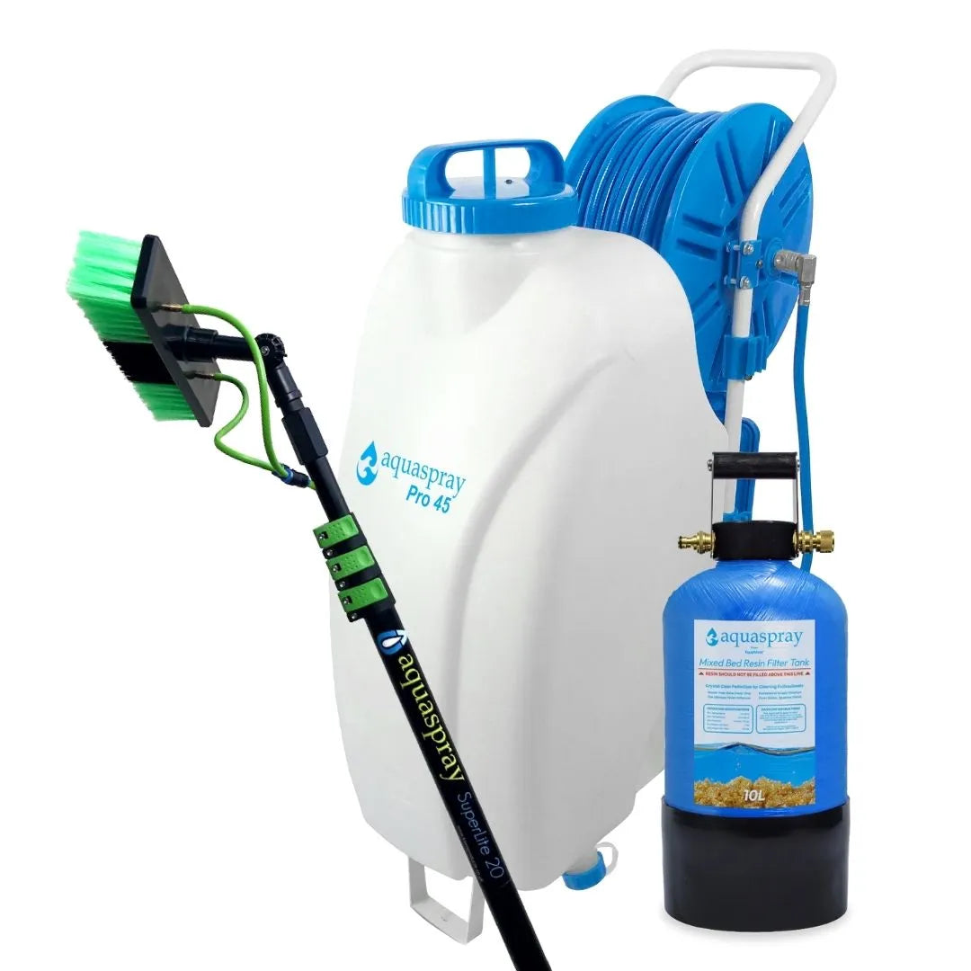 Gallery image 3 for AquaSpray 12 Gallon Rolling Water Tank with Di Resin Tank and Waterfed Pole for Window and Solar Panel Cleaning - Default Title #MWS Options 3367764577