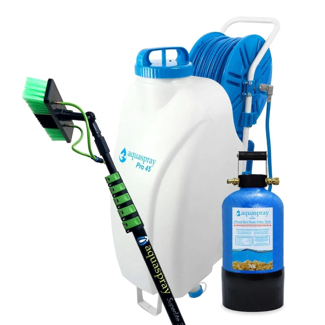 Gallery image 2 for AquaSpray 12 Gallon Rolling Water Tank with Di Resin Tank and Waterfed Pole for Window and Solar Panel Cleaning - Default Title #MWS Options 3367764577