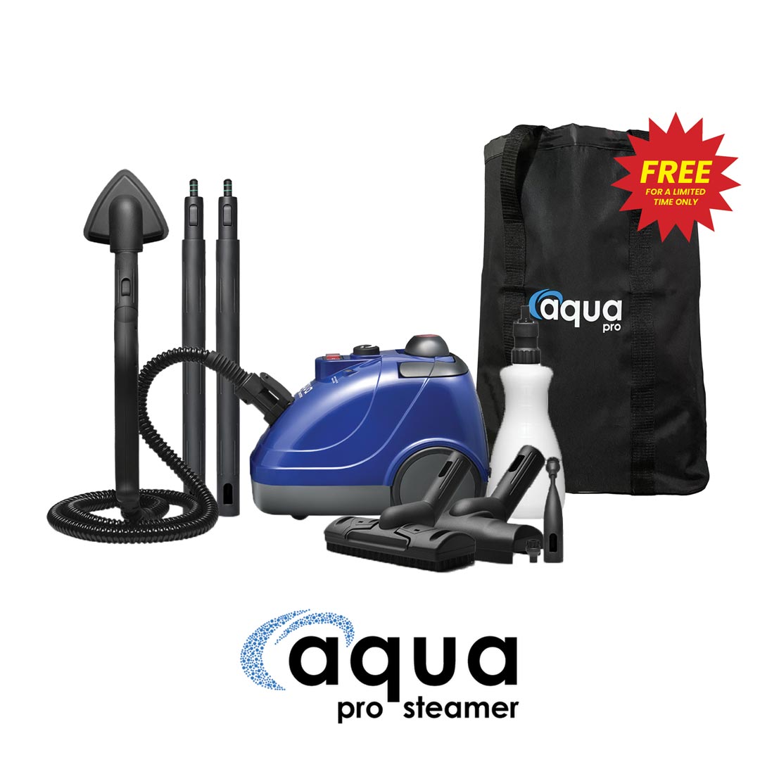 Blue Aqua Pro Vac with the attachments and a free accessories bag.