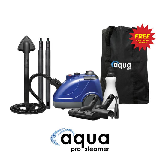 Blue Aqua Pro Vac with the attachments and a free accessories bag.