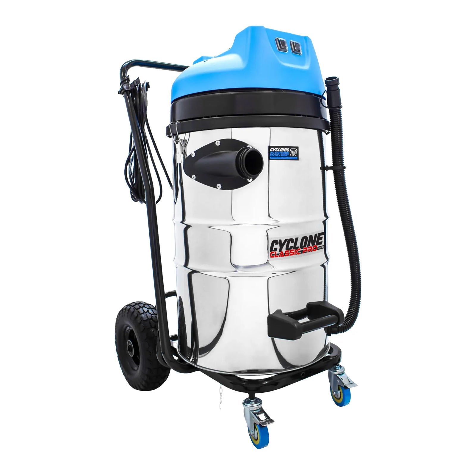 Gallery image 4 for Cyclone Classic Pro 20 Gallon 2200W Dual Motor 120V Stainless Steel Residential Gutter Vacuum