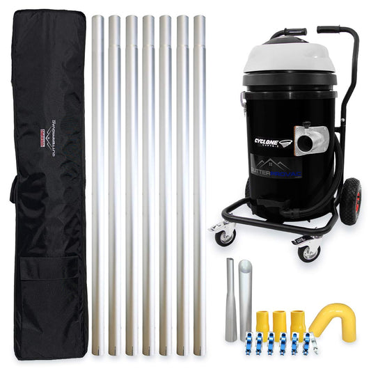 20 Gallon Cyclone II 3600W Polypropylene Gutter Vacuum with 28 Foot Aluminum Poles and Bag