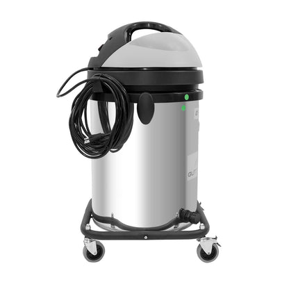 13 Gallon Cyclone 2400W Stainless Steel Domestic Gutter Vacuum with 28 Foot Carbon Clamping Poles, and Bag