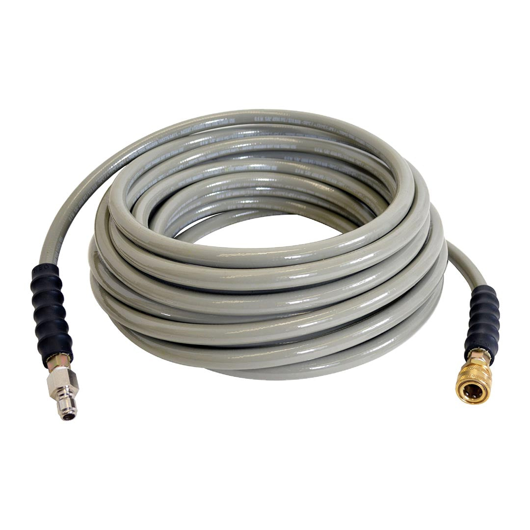 Gallery image 1 for 100 Foot 3000PSI Gray Non-Marking Double Braided Hot Water Pressure Washer Hose