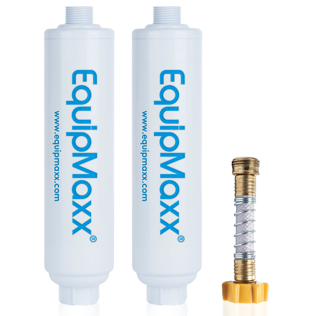 Two Inline water filter with hose protector.