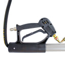 Aluminum Telescoping Pressure Washer Lance Kit - 18 Foot Reach, close-up of the black trigger gun, hose connection and brass elbow fitting