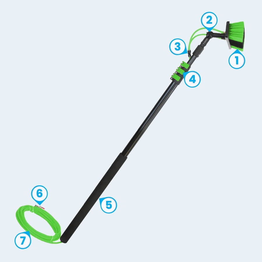 AquaSpray Superlite Aluminum Telescopic Water Fed Pole System for  High-Reach Residential & Commercial Window and Solar Panel Cleaning (20/24/30ft)