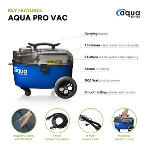 Aqua Pro Vac - Portable Lightweight Carpet Extractor / Carpet Shampooer