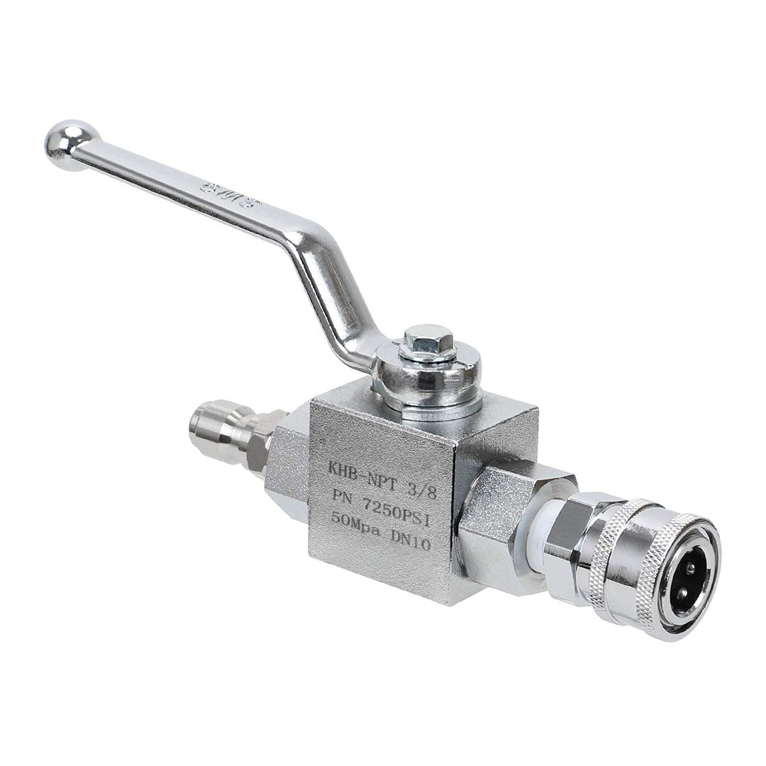 Gallery image 1 for Quick Connect Shut Off Ball Valve for Pressure Washers, 3/8 Inch